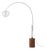 Tambo Arc Floor Lamp - Dark Walnut, Sphere White Shade, Satin Nickel Body, Dimmable For Sale