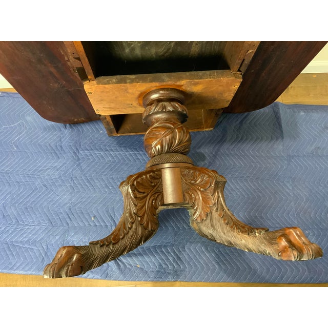 Early 19th Century Federal Hairy Paw Carved Breakfast Table For Sale - Image 10 of 13
