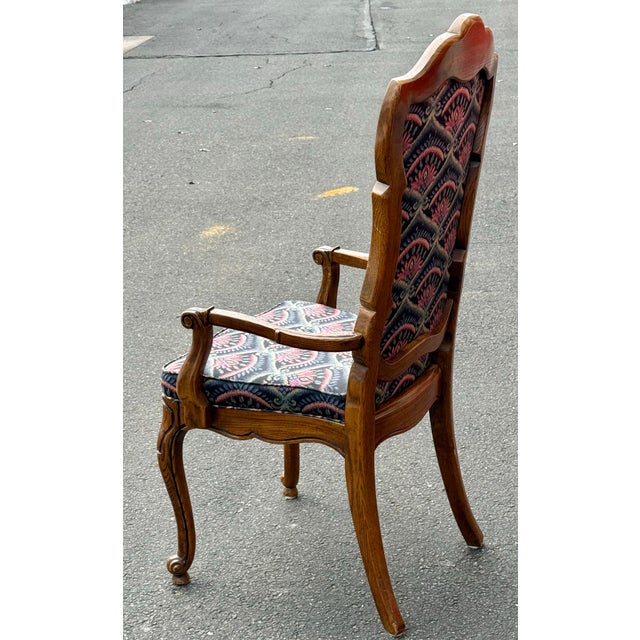 Wood Mid 20th Century Solid Oak French Country Dining Chairs - Set of 6 For Sale - Image 7 of 11