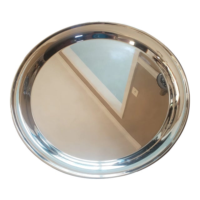 Vintage Large Italian Silver Plated Gallery Tray For Sale