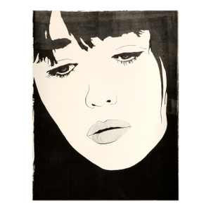 Pop Art Portrait of Kate Moss, Black & White Screen Print by Marc Foster Grant
