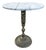 Vintage 17" Pierced Brass Side Table W/White & Grey Marble 15" Top For Sale