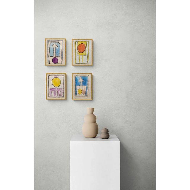 Paper Mid Century Abstract Watercolor Original Painting Nyc Artist For Sale - Image 7 of 7