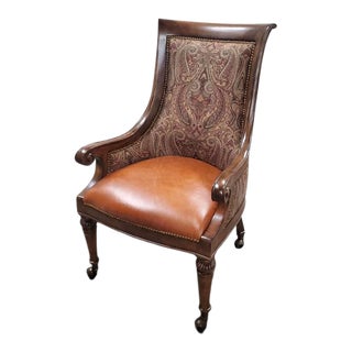 Thomasville Furniture Ernest Hemingway Marcialano Accent Club Chair on Casters For Sale