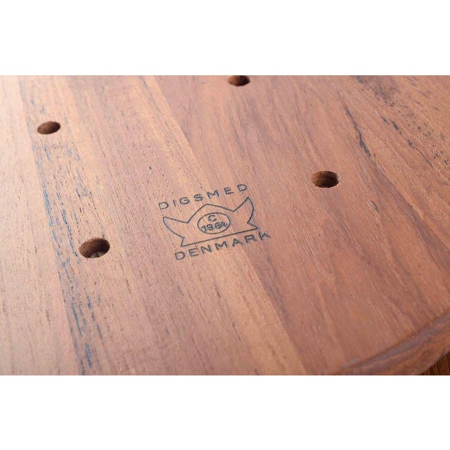 1960s Cabaret Tray in Teak with Hand-Blown Glass Dishes from Digsmed, Denmark, 1960s, Set of 7 For Sale - Image 5 of 6