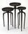 Modern Franco Round Metal Set of 3 Scatter Tables, Black For Sale - Image 3 of 3
