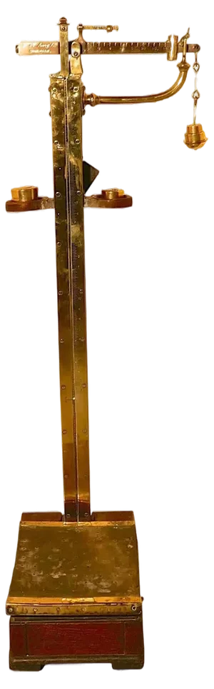 Avery Brass Height & Weight Standing Jockey Scales from Market Rasen Racecourse, 1890s