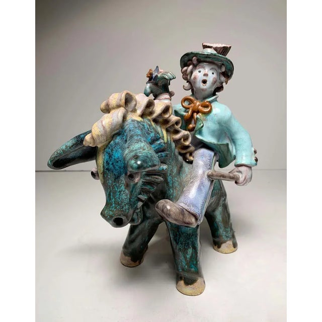 Mid-Century Modern Small Austrian Ceramic Figure Collection Candleholder by Leopold Anzengruber - 3 Pieces For Sale - Image 3 of 10