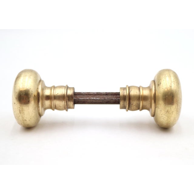 Mid 20th Century Vintage Classic Plain Polished Brass Door Knobs House Set For Sale - Image 5 of 7