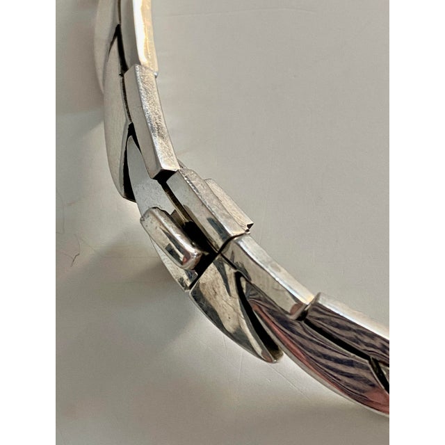 Sterling Silver Taxco Interlocking Shingle Scale Necklace (After Antonio Pineda) For Sale - Image 17 of 18