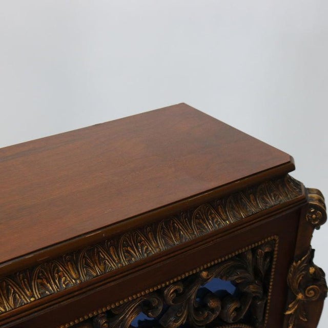 Antique French Louis XV Style Foliage Carved Walnut & Gilt Fireplace Mantle For Sale - Image 12 of 14