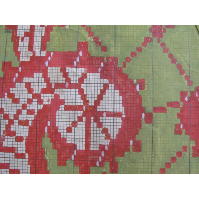 Green Antique French Textile Design For Sale - Image 8 of 9