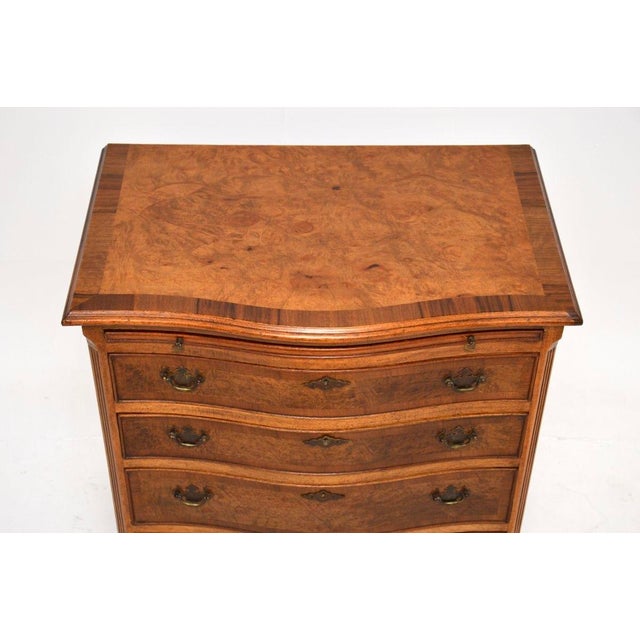 Vintage Georgian Burr Walnut Chest of Drawers, 1930s For Sale - Image 9 of 12