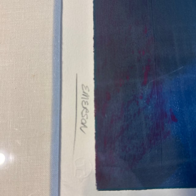 Emerson Large Original Ed Emerson Abstract Watercolor Painting – 33" X 27" Gallery Framed (Winn Devón) For Sale - Image 4 of 9