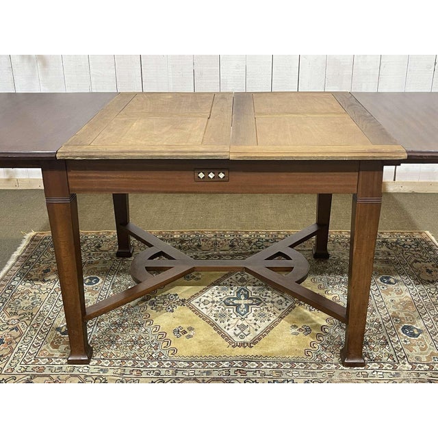 Wood Art Nouveau Mahogany Dining Table in the style of Gustave Serrurier Bovy For Sale - Image 7 of 18