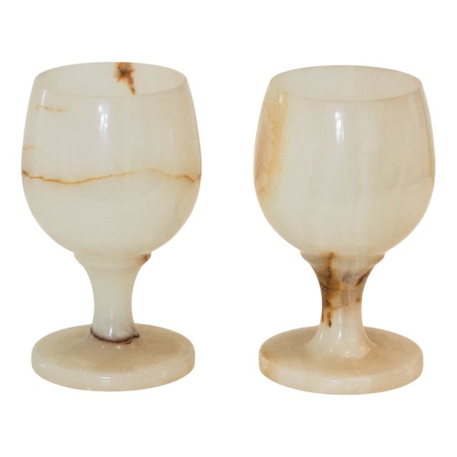 Onyx Goblets by Marmo Lusso, Set of 2 For Sale