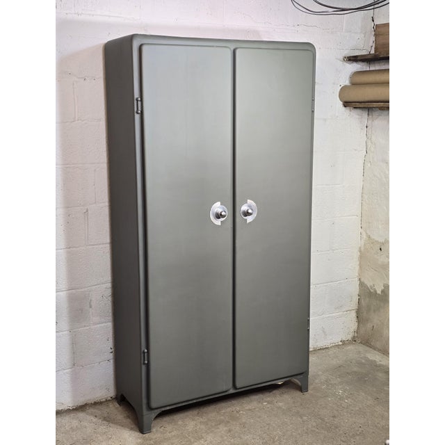 Vintage Metal Kitchen Cabinet with Rounded Edges, 1950s For Sale - Image 3 of 14