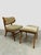 Wood Set of Vintage Wingback Easy Chair with Ottoman by Herta-Maria Witzemann Schörle and Gölz Stuttgart, 1950s For Sale - Image 7 of 7