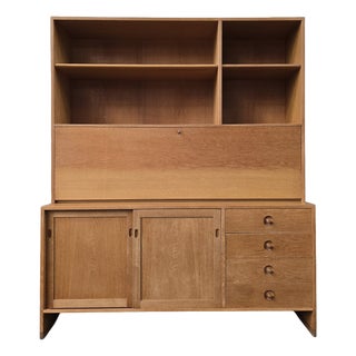 Vintage Cabinet and Secretaire in Light Oak by Hans J. Wegner for Ry Møbler, 1970s For Sale