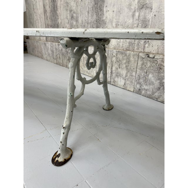 Gray Grey Cast Iron and Wooden Bench, 1950s For Sale - Image 8 of 9