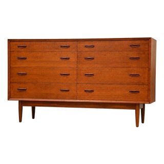 1960s Refinished Erik Buch 60” Teak Long Dresser For Sale
