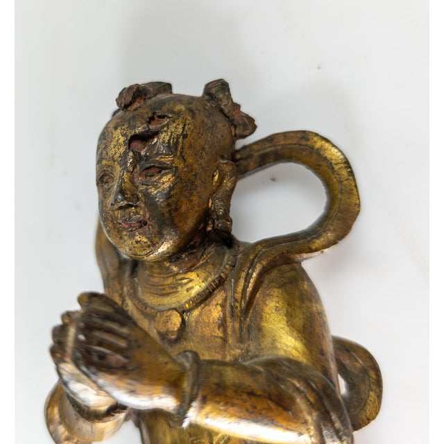 17th Century or Earlier Ming Gilt Bronze Figure of Boy Attendant For Sale In New York - Image 6 of 13