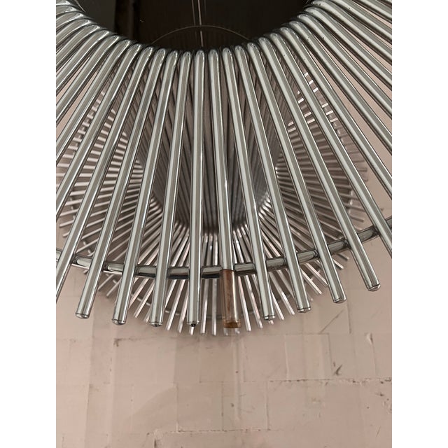 Silver Italian Pedestal Dining Table in Chrome and Glass, 1970s For Sale - Image 8 of 12