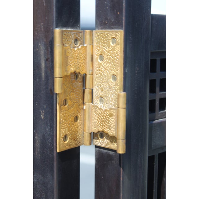 Black 19th Century Japanese Meiji Period Mirrored Screen For Sale - Image 8 of 11