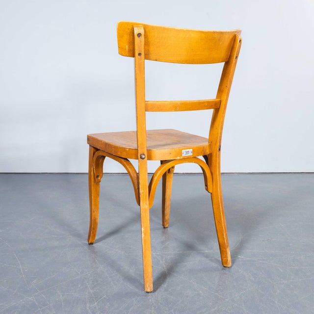 1950s Honey Bentwood Dining Chairs from Baumann, 1950s, Set of 4 For Sale - Image 5 of 12
