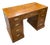 Vintage Burlwood Campaign Kneehole Desk For Sale
