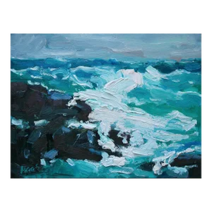 Coastal Whitewater Patterns, Seascape Oil Painting