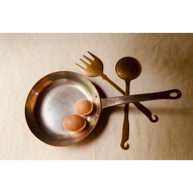 1970s 1970s Baumalu French Tinned Copper Sauté Frying Skillet Pan, Tin Lined, Cast Iron Handle, Made in France, 8" For Sale - Image 5 of 10