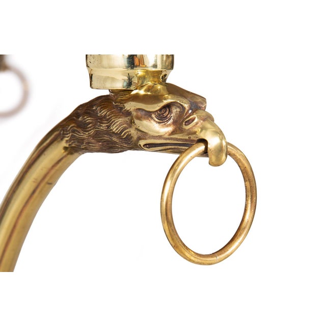 Gold Pair of Neoclassical Fossilized Marble Brass Gueridon End Tables For Sale - Image 8 of 18