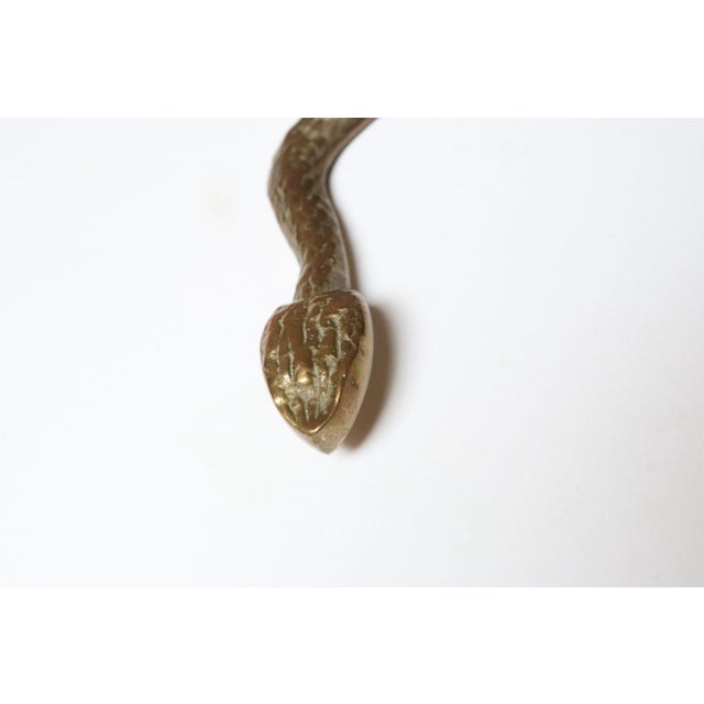 Art Deco Hammered Cast Brass Snake Form Serpentine Sculpture For Sale - Image 9 of 14