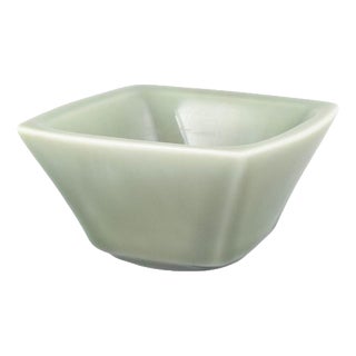 Vintage Square Ceramic Bowl in Green Celadon Glaze by Nils Thorsson for Royal Copenhagen, 1950s For Sale