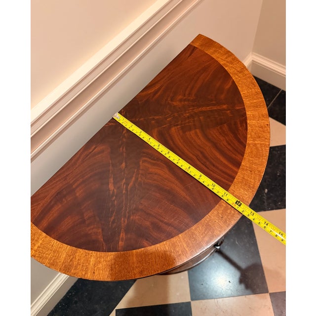 Brown Scarborough House Demilune or Half-Round End Table by Maitland-Smith For Sale - Image 8 of 8