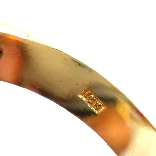 18k Yellow Gold 1.1Ctw Pear-Shaped Rubies & Diamonds Cocktail Ring, Size 7 For Sale In New York - Image 6 of 6