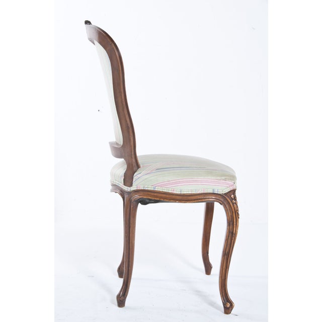 French Striped Side Chair For Sale - Image 4 of 11