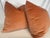 Custom pair of 22" pillows covered in a peach mohair. These pillows have tapered corners to prevent dog ears, serged...