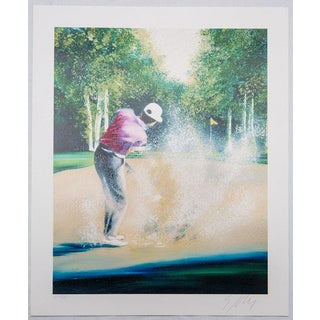 Victor Spahn, Golfeur en action, Screen Print For Sale