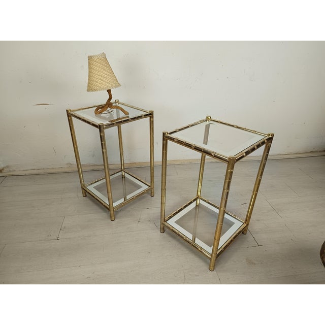 Vintage Gilt Side Tables, 1970s, Set of 2 For Sale - Image 3 of 15