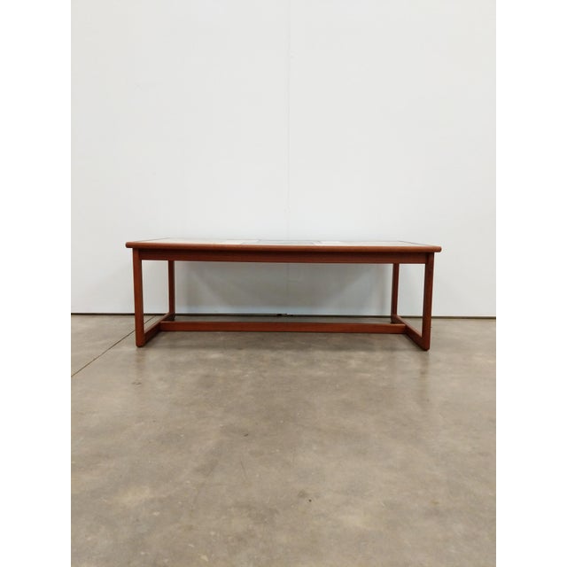 Mid-Century Modern Vintage Danish Modern Teak and Tile Coffee Table by Toften For Sale - Image 3 of 8