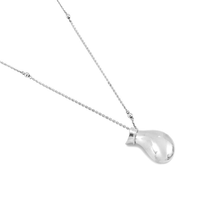 Silver Vintage Tiffany & Co. Elsa Peretti Sterling Silver Buttle Jug Pendant Necklace For Sale - Image 8 of 9
