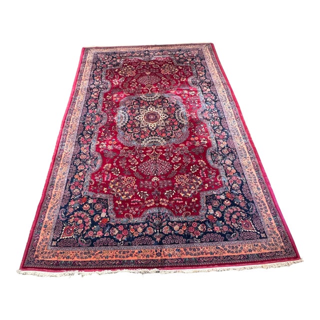 Antique Persian Mashhad Rug 18.5x11.4 For Sale