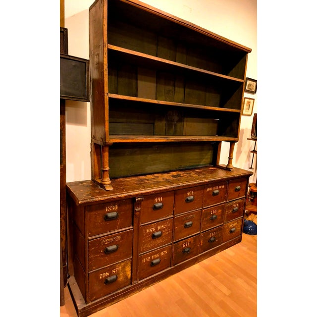 Shop or Pharmacy Furniture in Wood with Drawers, 19th Century, Set of 2 For Sale - Image 6 of 18