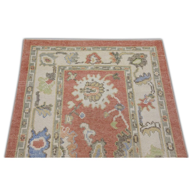 Red Multicolor Handwoven Turkish Oushak Rug 2'10" X 5'4" For Sale - Image 4 of 6