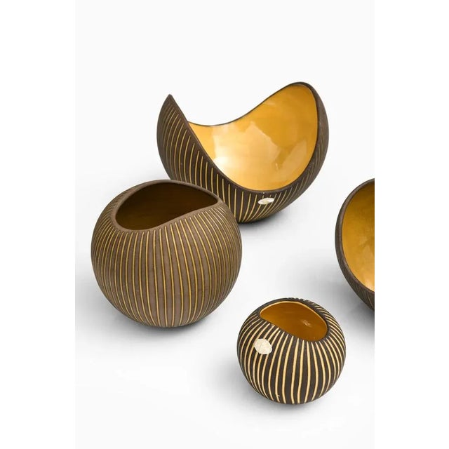 Ceramic Bowls attributed to Hjördis Oldfors, 1950s, Set of 5 For Sale - Image 4 of 7