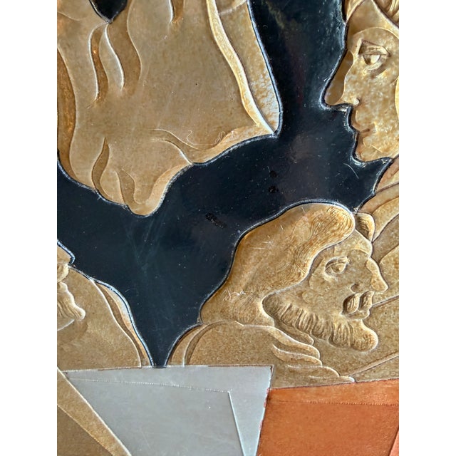 70s Large Mid-Century Liturgical Modernist Metal Last Supper Wall Relief B. Quijano Cubist Architectural For Sale - Image 9 of 17