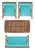 Wood Fontana 4-Piece Outdoor Set, Natural/Aqua For Sale - Image 7 of 10