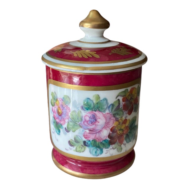 Antique Paris, France Hand Painted Porcelain Jar For Sale